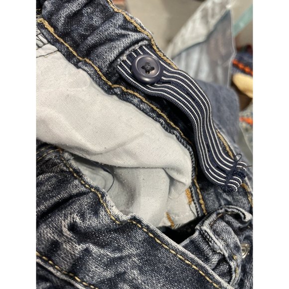 Y2K Oshkosh B'Gosh Denim Blue Jeans Straight Whiskering Fade Adjustable Sz 12S - Picture 7 of 7